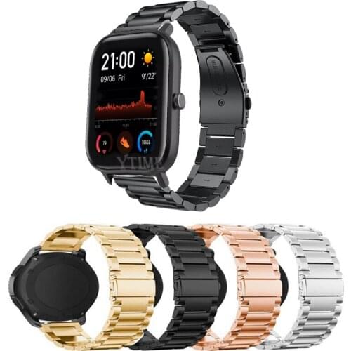 20mm Strap For Amazfit GTS/GTS 2 Mini 2E Stainless Steel Wristband For Huami Amazfit BIP S Lite/Bip U Pro Zepp E Correa Bracelet