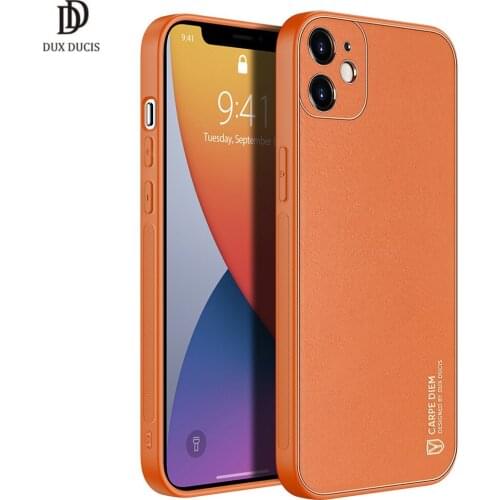 For iPhone 12mini (5.4") DUX DUCIS Yolo Series Luxury Back Case Protecting Case Support Wireless Charging Supper PU+PC+TPU