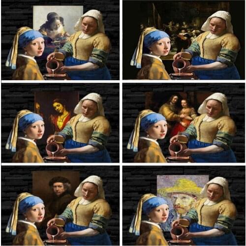 Girl With A Pearl Earring by Johannes Vermeer 5d Diy Diamond Painting The Milkmaid Art Painting Cross Stitch Kits Home Decor
