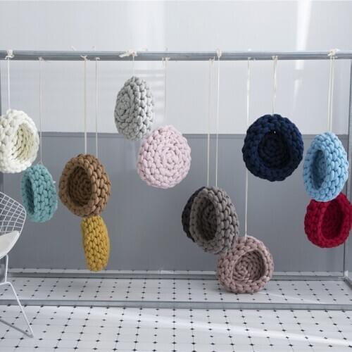 DIY Wool Filling Cotton Spot in Manual Cat House and Dog House Washable Thick Knit Pet Nest Hand-woven Kennel Cat Litter Soft