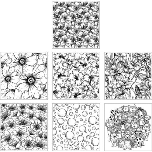 13MA Flowers Background DIY Silicone Clear Stamp Cling Seal Scrapbook Embossing Album Decor Craft