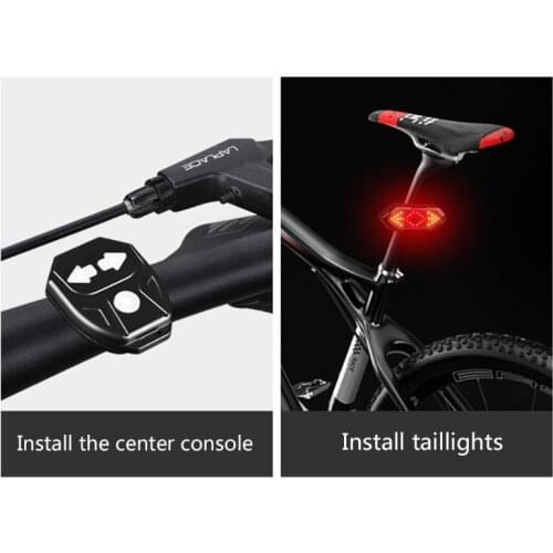 Bicycle Tail Light USB Rechargable Smart Wireless Remote Control Turn Signal Warning Lamp Bike Taillight