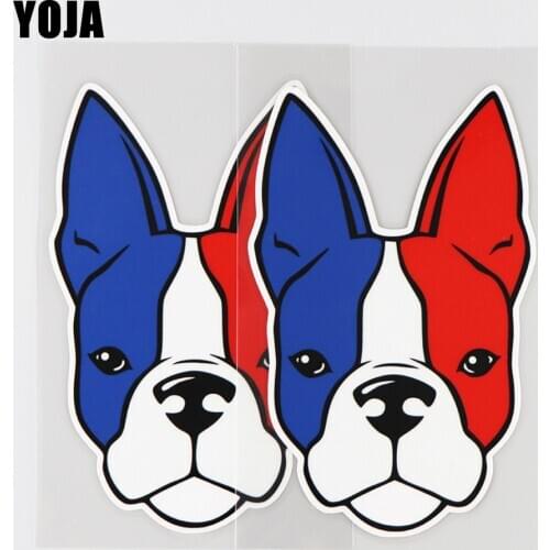 YOJA 9.1X14.7CM Animal Bulldog Pattern Vinyl Color Decal Decorate Funny Cartoon Car Sticker 19A-0107