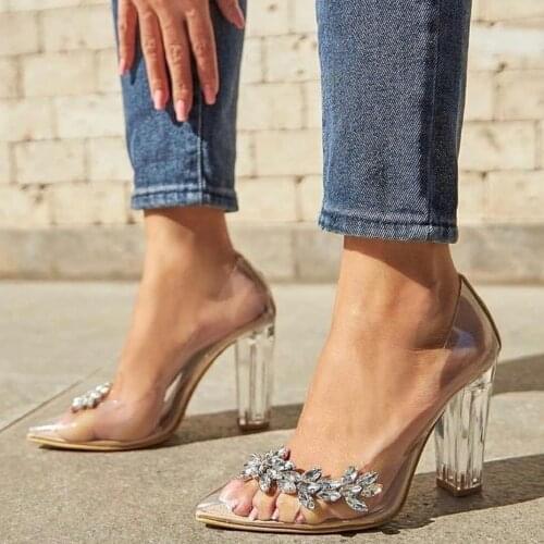 Voces Princess shoes Woman High heel Stiletto Glass shoes Transparent Stiletto Transparent heel 10cm
