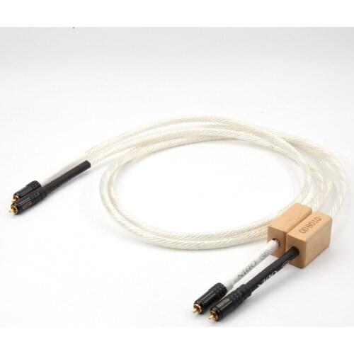 High Quality Free shipping One Pair Odin Reference Interconnect RCA Audio cable with carbon fiber RCA plug