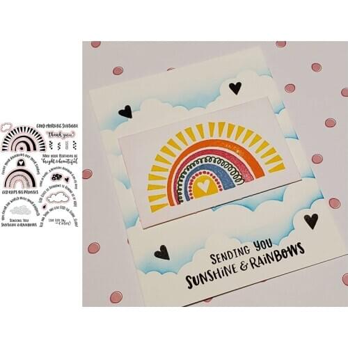 Sending You Sunshine&Rainbows Clear Stamps For DIY Scrapbooking Card Making Kids Clear Transparent Silicone Stamp New 2020