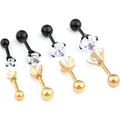 1PC New hot Fashion Popular Luxury Crystal Zircon Stud Earrings Elegant earrings jewelry for women men