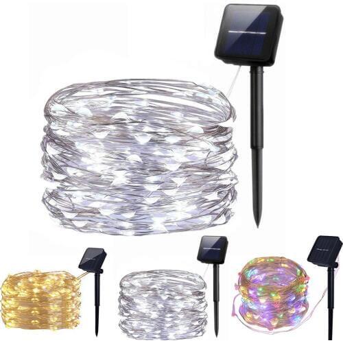 10m 100LEDs Solar Strings Lights Outdoor Waterproof Christmas Decorative Lamp Outdoor led strip Party Wedding Decoration