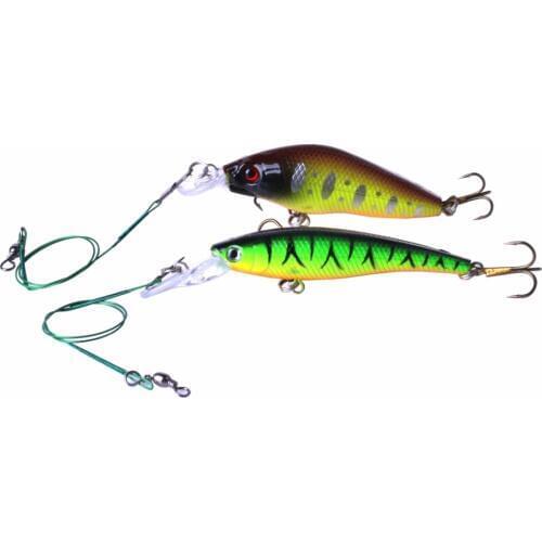 2Pcs Set Minnow Fishing Lure Isca Artificial Hard Bait VIB Crankbait Hook Pesca Wobblers Floating Deep Fishing Tackles