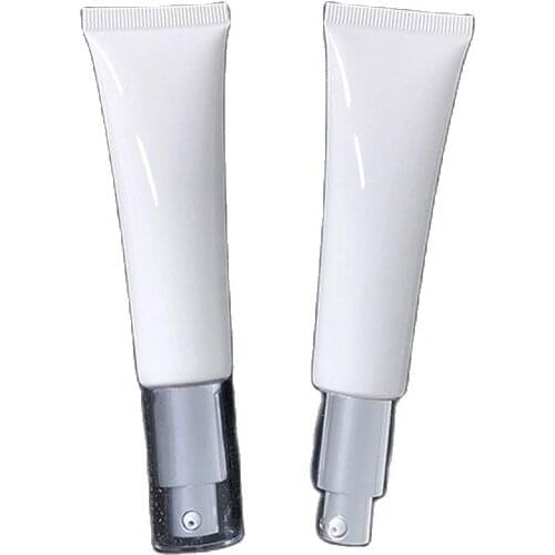 30ml 40ml Emoty Soft Tubes Cream Pump Head Squeeze Bottle Black/White Facial Cleanser Sub-bottling Makeup Tools 50pcs/lot