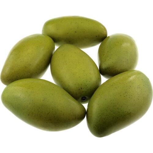 Gresorth 6pcs Artificial Lifelike Green Mango Decoration Fake Fruit for Home Party Photography Props
