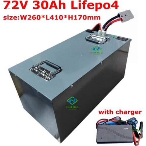 72v 30ah lifepo4 battery with 50A BMS for 1500w 3000w electric bicycle bike scooter Tricycle electric motorcycle 10A charger