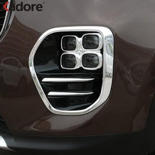 For KIA Sportage 2016 2017 2018 Car Accessoreis ABS Chrome Front Fog Light Cover Trim Foglight Lamp Exterior Decoration