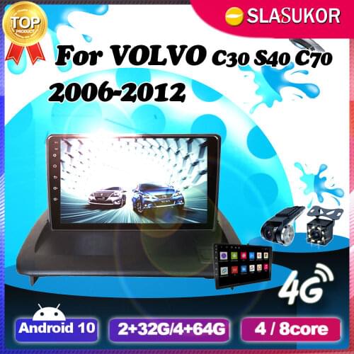 6+128G Android 10 For VOLVO C30 S40 C70 2006 2007 2008 2009 2010 2011 2012 Car Multimedia Video Player Navigation DVD No 2din