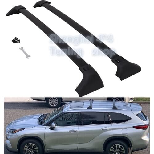 Black for Toyota Highlander XLE & Limitied & Platinum 2020 2021 baggage luggage roof rack rail cross bar cargo carrier