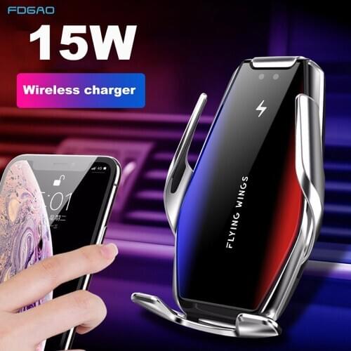 15W 10W Qi Wireless Car Charger Automatic USB C Fast Charging Air Vent Mount Holder for iPhone 11 Pro XS XR X 8 Samsung S20 S10