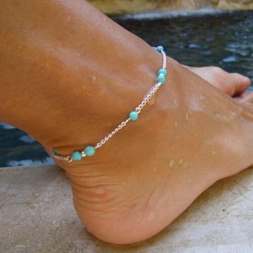 Silver present Barefoot Chain Beads Beach Star Ankle Bracelet Anklet Barefoot Jewelry Bracelet On The Leg tornozeleira