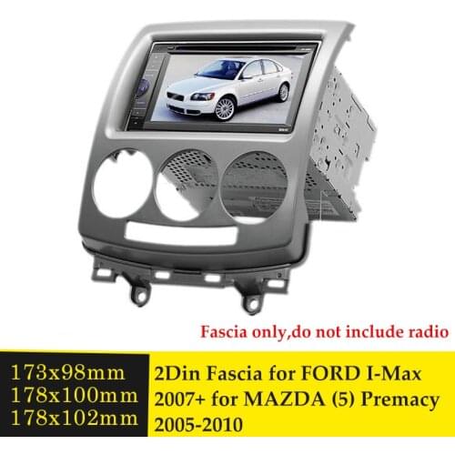 Double Din Fascia For FORD i-Max 2007+ MAZDA 5 Premacy 2005+ CD DVD Player Frame Stereo Panel Mount Install Kit Face Plate Bezel