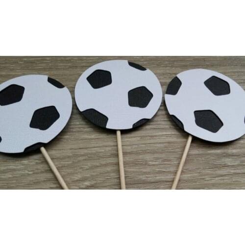 Soccer ball cupcake toppers, 12 soccer birthday cucpake toppers, Soccer Party, Soccer Decoration, sports party, football party