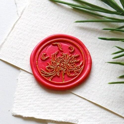 Chrysanthemum Wax Seal Stamp,wedding gift,plant wood wax stamp,party seal,party decor