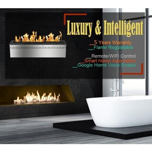 Inno-Fire 48 inch bio ethanol fireplace burner real flame electric fireplace insert