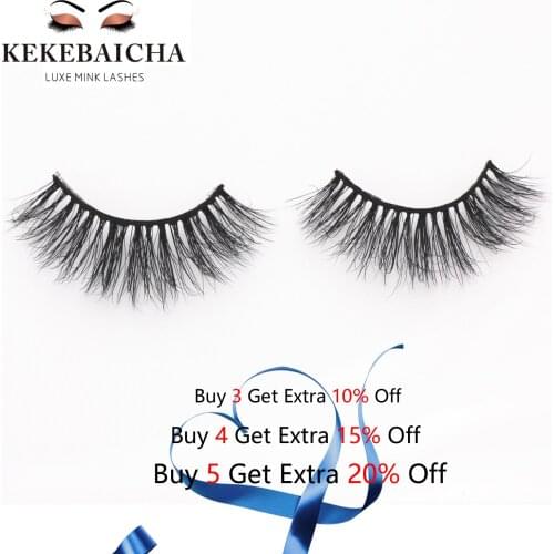 KEKEBAICHA 3d mink natural long eyelashes cruelty-free handmade mink hair false eyelashes luxury mink eyelashes upper eye lashes