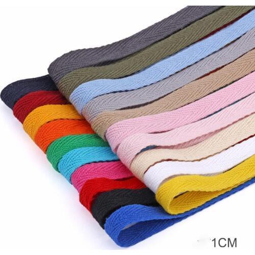 DIY New colourful 10mm chevron cotton Polyester ribbon webbing herring bonebinding tape lace trimming for packing accessories 3M
