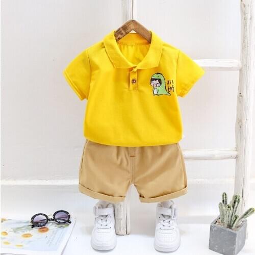 Summer Baby Boy Girl Sets Cotton Infant Children Clothes Cartoon Print Costume for Kids 1 2 3 Years Short Outfits 2 Pieces/Set