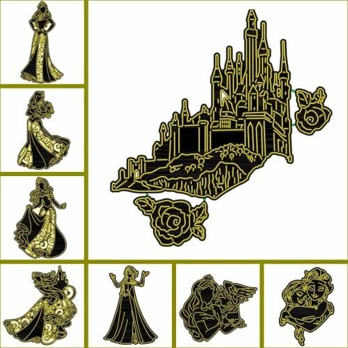 Mix Princess Cartoon Movie Role Elegant Dress Castle Rose Owl Metal Cutting Dies DIY Handmade Cards New Template Craft Die Cut