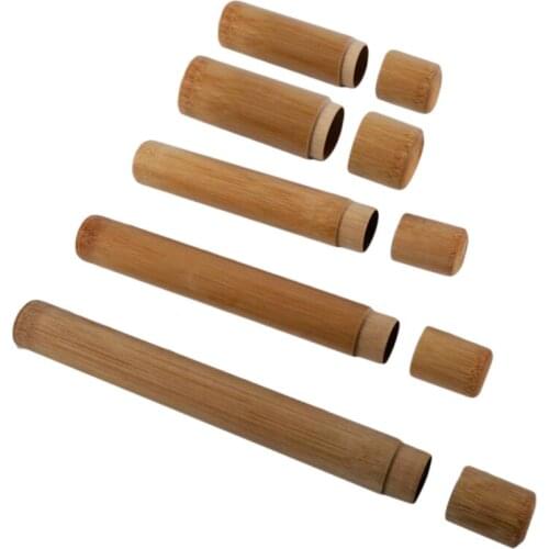 Reusable Bamboo Tube For Tea Toothbrush Travel Portable Toothbrush Box Environmental Protection Natural Material Storage Box