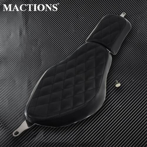 Motorcycle Diamond Driver&Rear Passenger Seat Leather For Harley Sportster 1200 883 Models 1200 Custom XL1200C 883 Iron XL883N