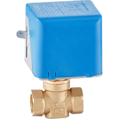 1/2" Motorized Electric Brass Globe Valves 2 Wire AC220V Two Way Stop Shut-off Valve