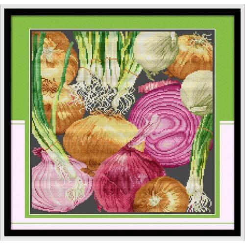 Joy Sunday Onion Counted Cross Stitch Kits 11&14CT DIY Cross Stitch Embroidery Needlework Kits for Home Decor Handmade DIY Gift