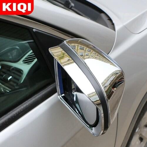 2Pcs ABS Chrome Car Rearview Mirror Cover Trim Rain Eyebrow Visor Sticker for Jeep Compass 2017+ Renegade 2015+ Accessories
