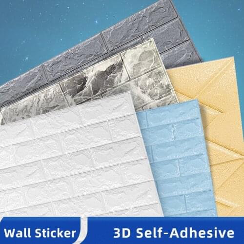 Foam Self-Adhesive Wallpaper 3D Brick Waterproof Wall Stickers DIY Home Decoration For Kids Room Bedroom Decor Wall Sticker