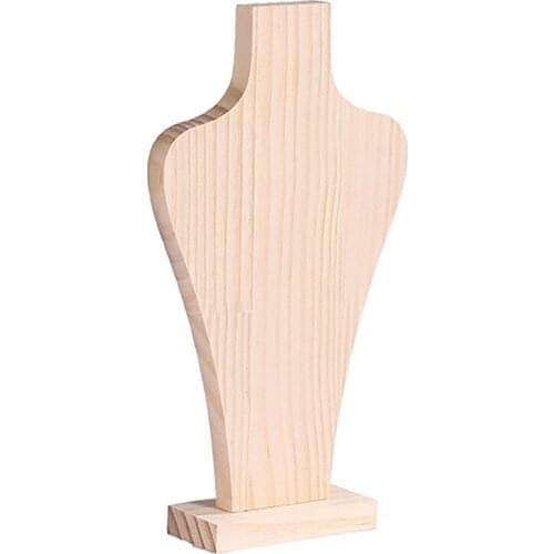 Portrait Necklace Display Stand Holder Jewellry Wood Mannequin Bust for Necklace Jewelry Pendant Window Display