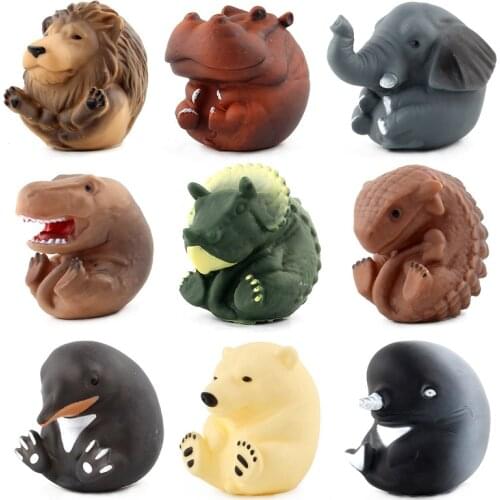Bath Swim Water Toys For Baby Mixed Animal Toys Colorful Soft Rubber Floating Animals Squeeze Sound Squeaky Bath Toys