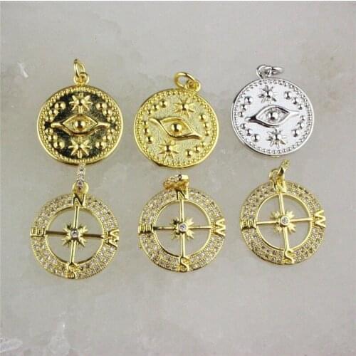 16mm 20pcs/lot High quality cz pendant,eye/star shape cubic zircon charm jewelry,bracelet/necklace component wholesale