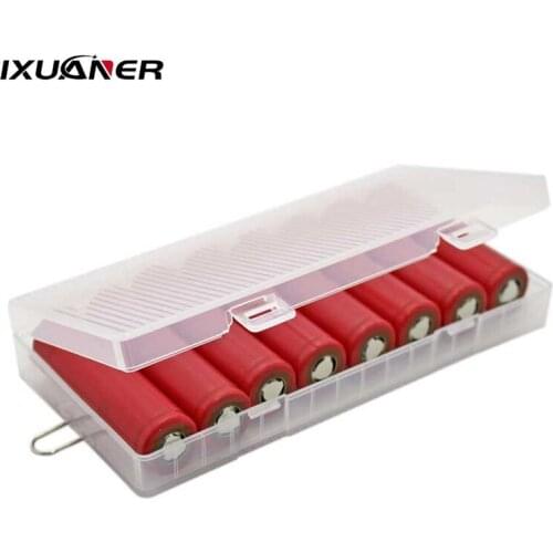 Durable 18650 Battery Storage Box Hard Case Holder for 8x 18650 Rechargeable Battery Power Bank Plastic Cases White DIY Clip