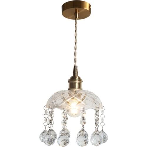 Industrial Loft Vintage Pendant Light LED Glass Crystal Hanging Lamp Dining Room Home Lighting Antique Droplight Luminaire