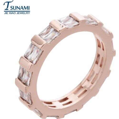 Luxury rose gold zircon ring, a jewelry gift for a girls wedding RG-004