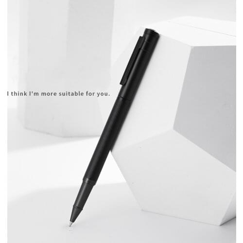 HongDian Black Rollerball Pen Beautiful Tree Texture Smooth 0.5mm Point Excellent Writing Gift Pen for Signature Business Office