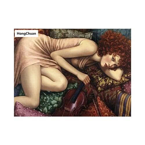 Sex Woman Abstract Art 5D Square/Round Diamond Embroidered Mosaic Cross Diamond Painting Home Decoration Mural New Year Gift