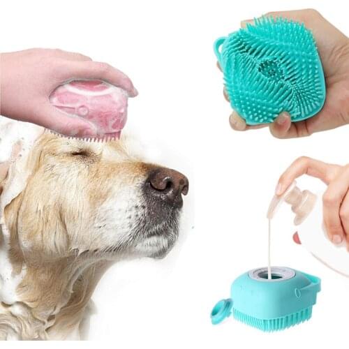 Bathing Dog Shampoo Massager Brush Cat Massage Comb Grooming Scrubber Shower Glove for Cleaning Short Hair Soft Silicone Brushes