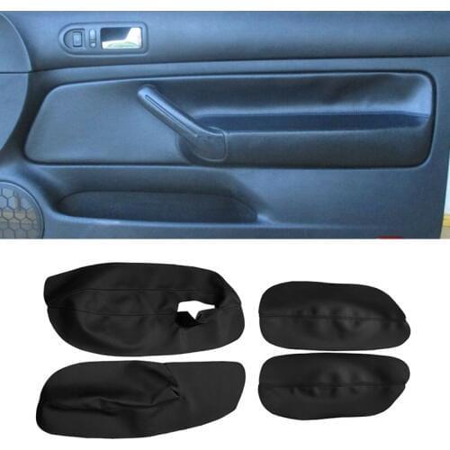 ONLY 3 Doors Car Armrest Cover For VW Golf 4 MK4 Bora Jetta 1999 - 2005 Microfiber Leather Door Armrest Panel Cover Sticker Trim