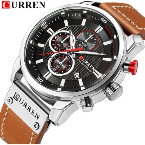 Top Brand Luxury CURREN 2018 Fashion Leather Strap Quartz Men Watches Casual Date Business Male Wristwatches Clock Montre Homme