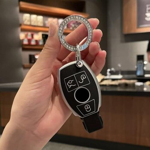 TPU Car Remote Key Cover Case Fob Keychain Keyring For Mercedes Benz A B C E S Class W204 W205 W212 W213 W176 GLC CLA AMG W177