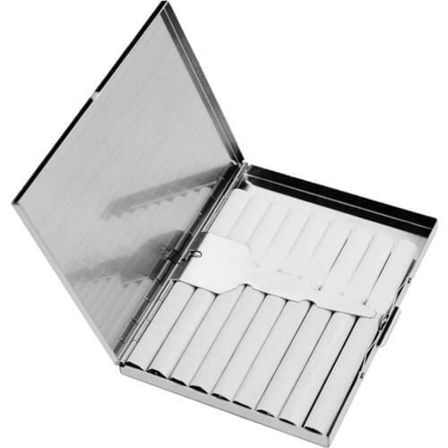 Ultra-slim Creative Stainless Steel Cigarette Carry Case Storage Box Smoker Gift New