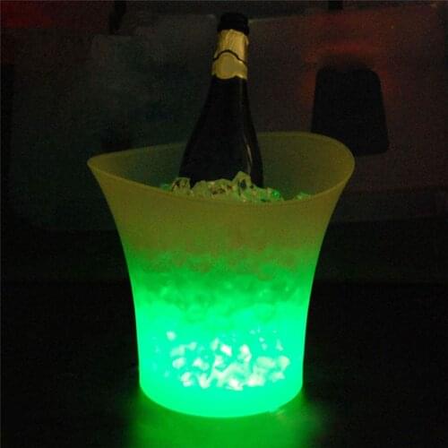 5L Waterproof LED Ice Bucket Colorful Bars Nightclubs LED Light Up Champagne Beer Bucket Bars Night Party Ice Bucket
