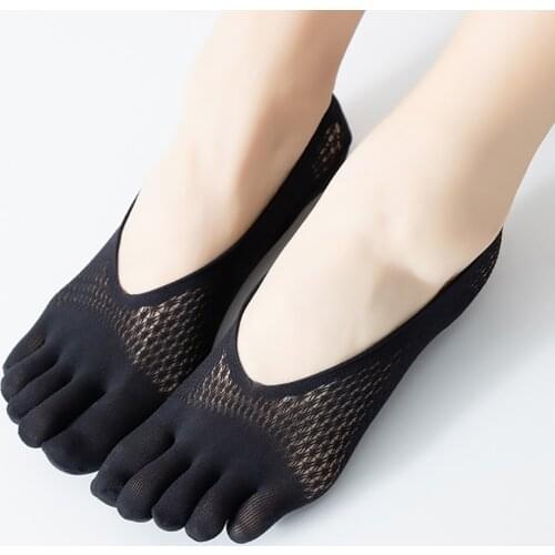 Five-Finger Stockings Ladies Velvet Summer Mesh Breathable Invisible Shallow Mouth Silicone Lace Stockings New Products